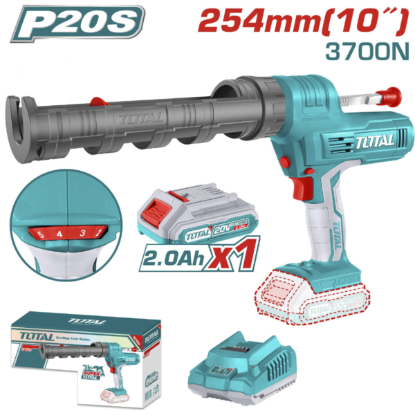 Aplicador de silicona 20V INDUSTRIAL TOTAL TCGLI2001