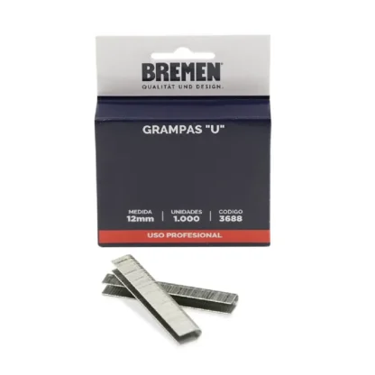 Grampas "U" 12mm x 1.000 Uni [P/Triple] BREMEN 3688