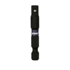 Adaptador Impacto 1/4" Hexagonal x 1/2" Cuadrado Macho (50mm) [3 unid] BREMEN 7874