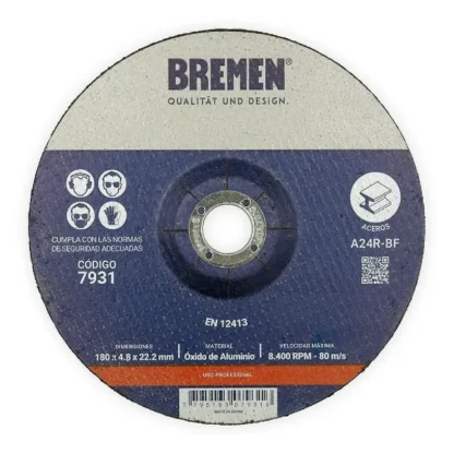 Disco de Desbaste 7" (180x4.8x22mm) [5U.] BREMEN 7931