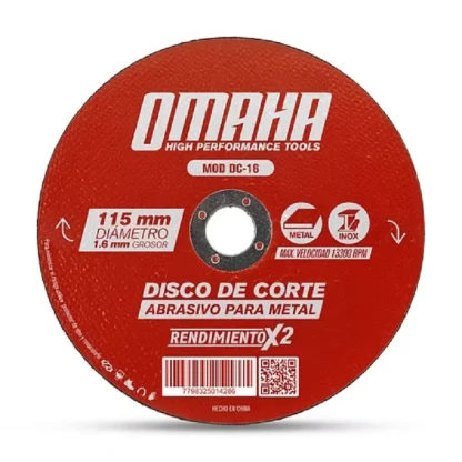 Disco de Corte Abrasivo 115MM DC-16 OMAHA