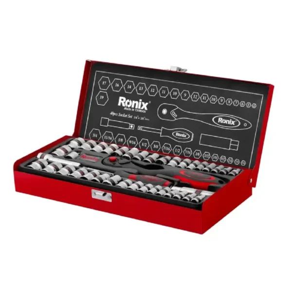 Set de Tubos de 1/4" Y 3/8" 40 Pcs C/ Valija Metalica CR-V RONIX RH-2641