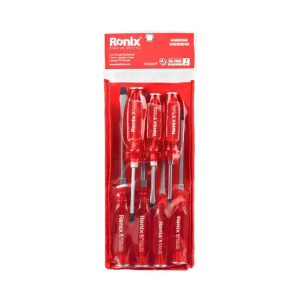Set de Destornilladores de Golpe 7 Pcs CR-V Imantado RONIX RH-2906
